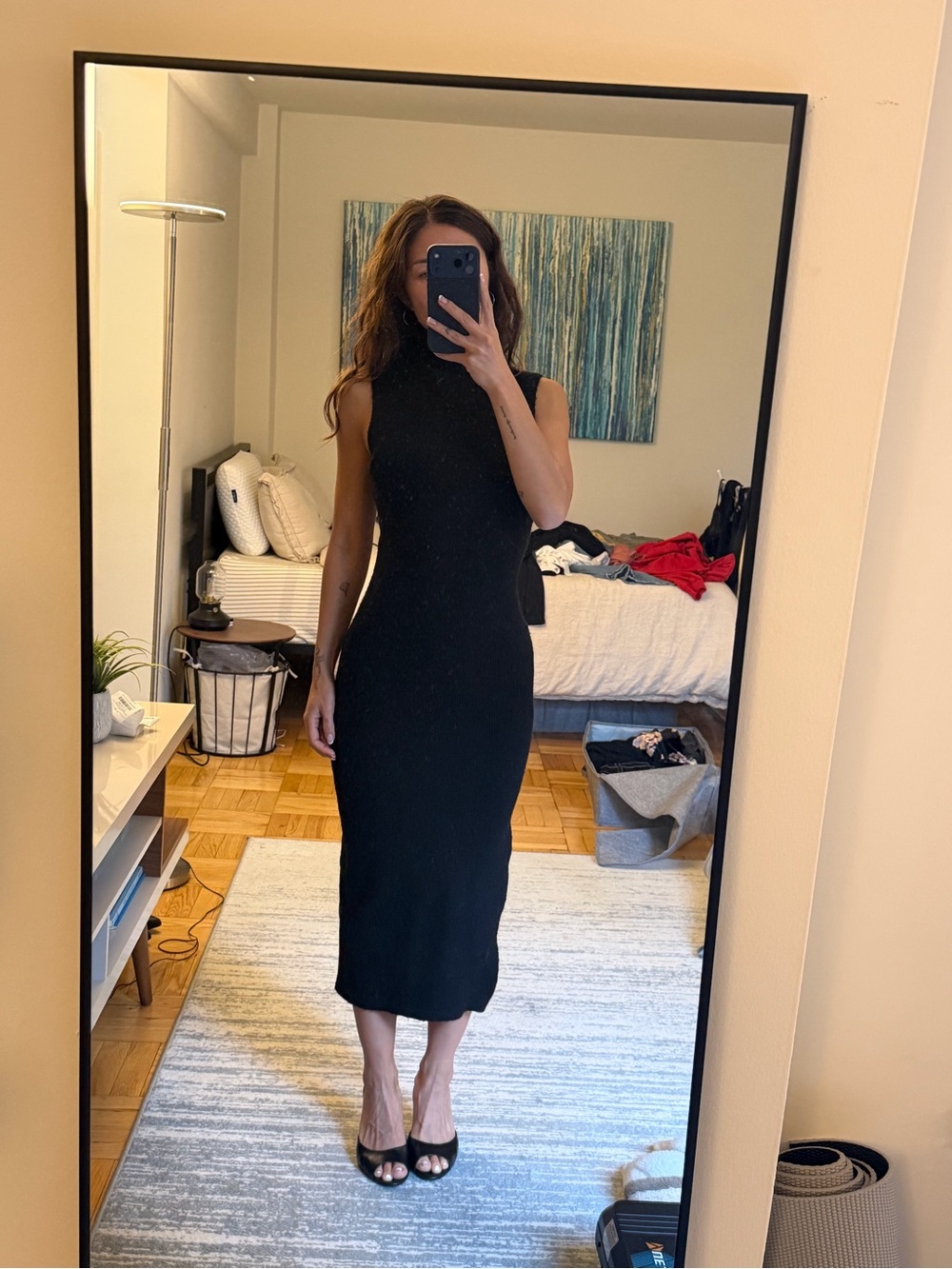 Topshop knit turtleneck dress with side slit